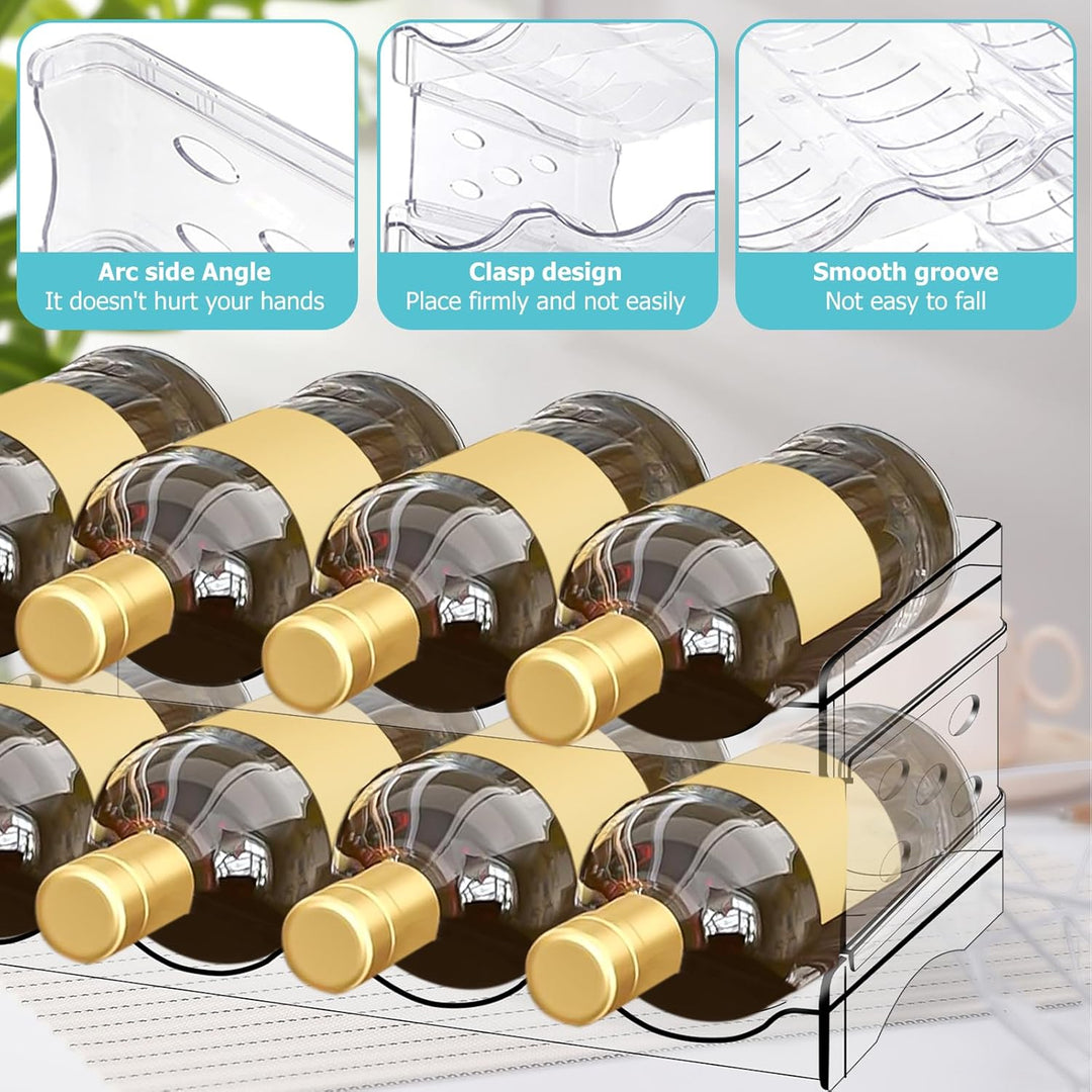 Kühlschrank Organizer Flaschen: 8 Flaschen Stapelbarer Flaschenhalter, Weinflaschen Halter, Weinflas