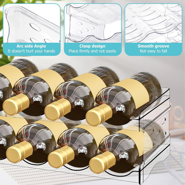 Kühlschrank Organizer Flaschen: 8 Flaschen Stapelbarer Flaschenhalter, Weinflaschen Halter, Weinflas