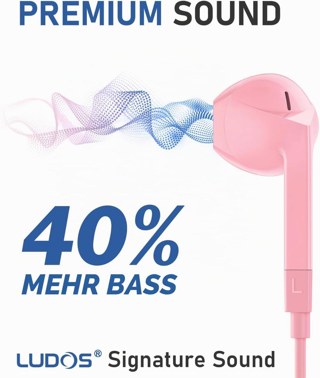 LUDOS FEROX USB C Kopfhörer, 5 Jahre Garantie für iPhone 16 15 Pro Max Plus Samsung Galaxy S24 S23 U