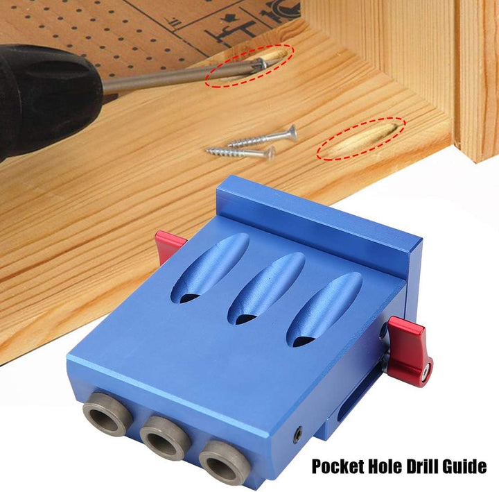 Taschenloch Bohrvorrichtung Set, Aluminiumlegierung Dübelbohr Set Taschenloch Jig Kit Holzbearbeitun