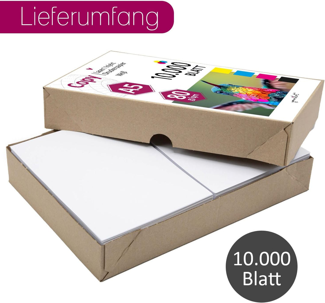 younikat Kopierpapier blanko 10000 Blatt - DIN A5 80 g/m² weiss - dv1419 10000 Stück DIN A5, 10000 S