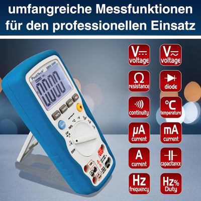 PeakTech 3355 - Digital Multimeter, Wasserdicht (IP67), LCD-Display, 4000 Counts, Handmultimeter, Au