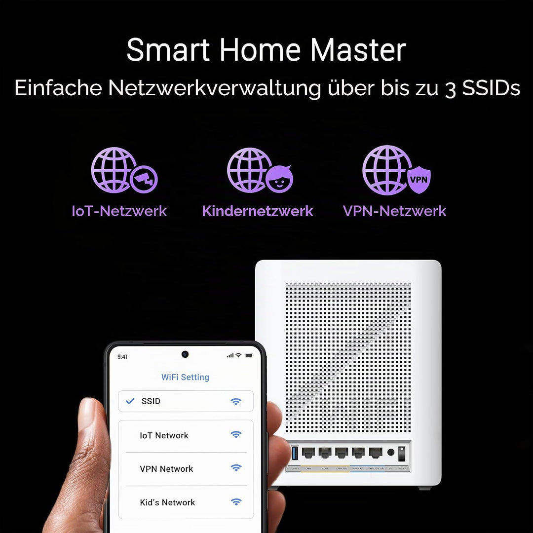 ASUS ZenWiFi BQ16 2er Set BE2500 Quad Band WiFi7 Mesh Router (bis zu 740qm Abdeckung, 2X 10G Ports,