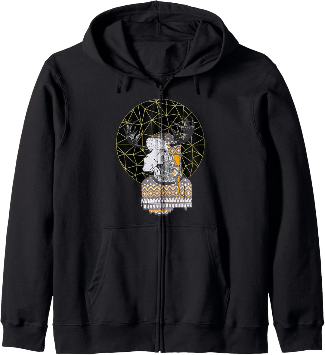 Vintages lustiges Spass-Lächeln-Winter-Ren-Weihnachten Kapuzenjacke