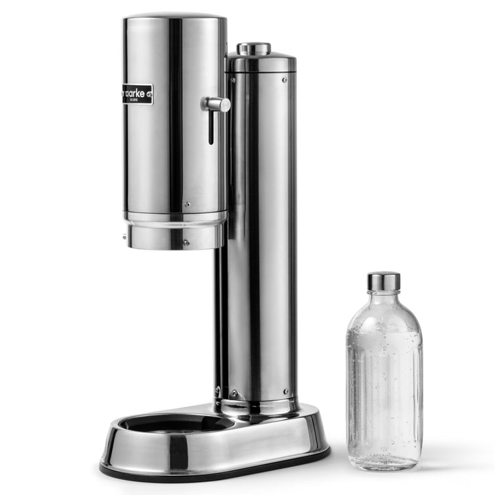 Aarke Carbonator Pro, Wassersprudler mit Glasflasche, Edelstahl Finish, Edelstahl