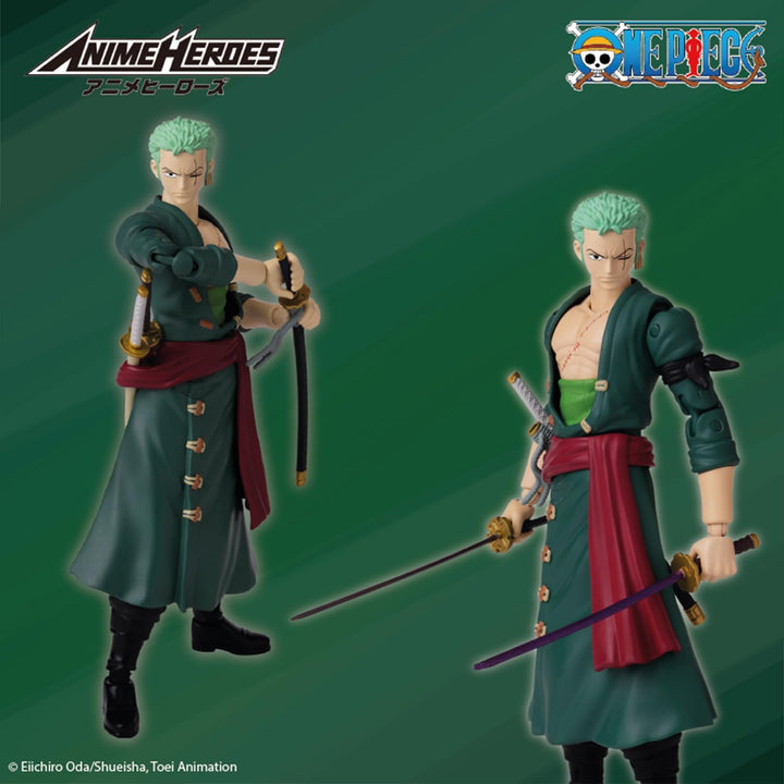 BANDAI - Anime Heroes - One Piece Figur - Lorenor Zorro - Roronoa Zoro - Figurine Anime Heroes 17 cm