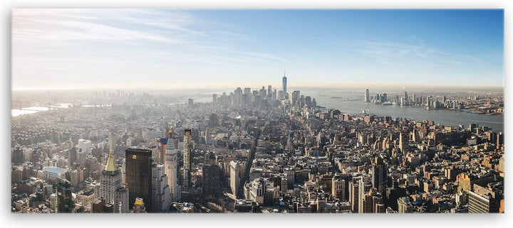 ge Bildet Bild auf Leinwand | Manhattan - New York City H in 120x50 cm als Panorama Wandbild XXL | W