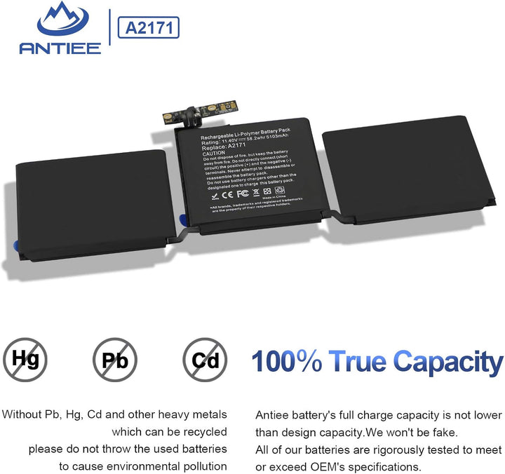 ANTIEE A2171 A2159 A2289 A2338 Batterie Compatible with MacBook Pro 13-inch 2019 2020 (M1) EMC 3301