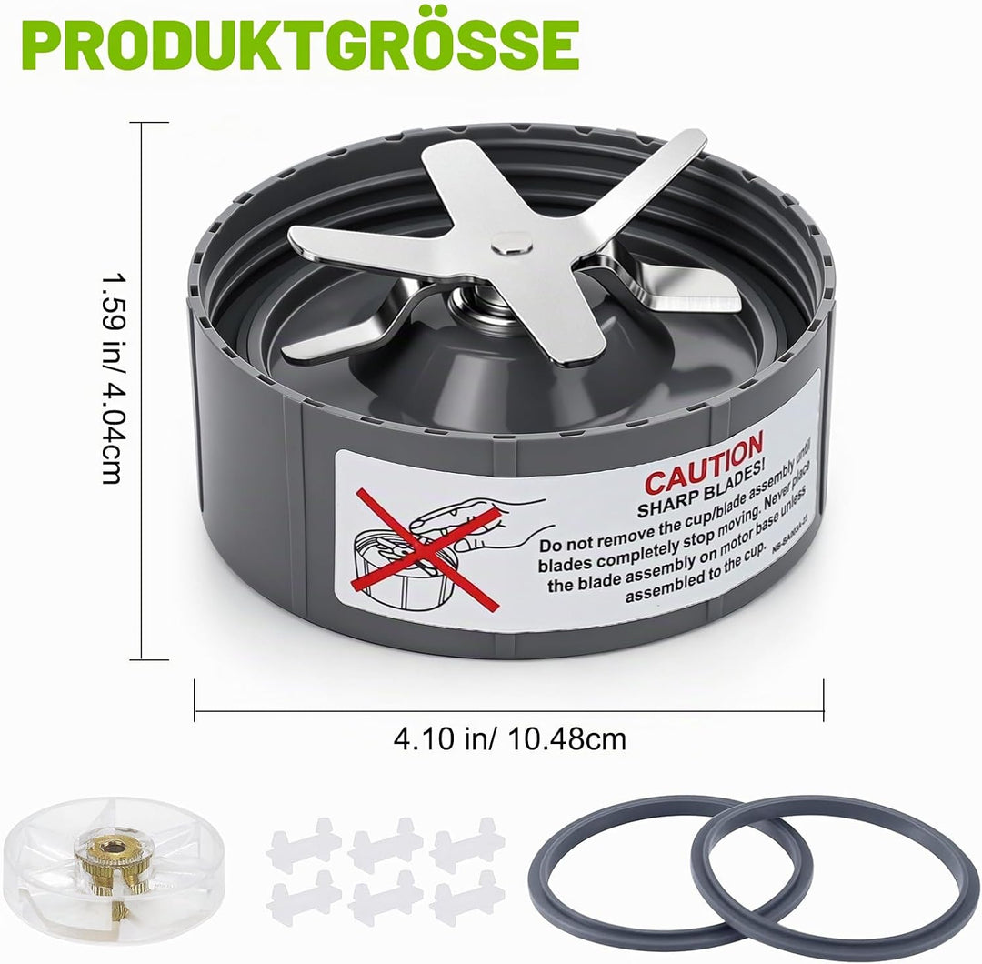 14 Stück Mixer-Ersatzteile Extraktor Klinge und Tassen für NutriBullet 600w &amp; 900w Serie, einschlies