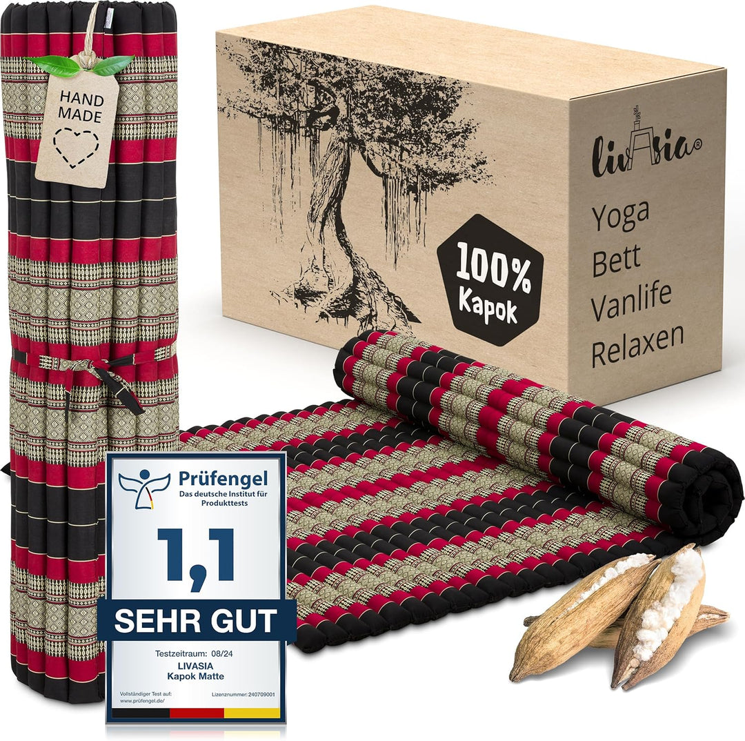 livasia Rollmatte Rollmatratze L-200x110x4,5cm, Gästebett Gästematratze 1 Person, Reisebett Kofferra