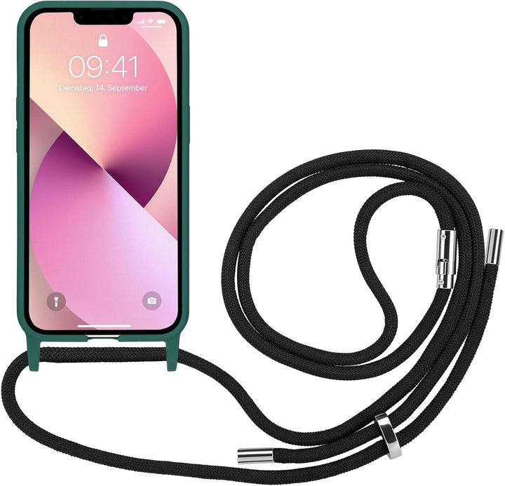 Artwizz HangOn Case kompatibel mit [iPhone 13] - Elastische Schutzhülle aus Silikon als Handykette z