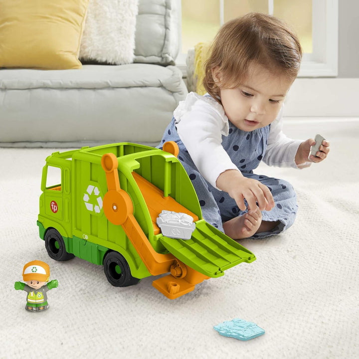 Fisher-Price HJN47 - Little People Recycling Laster – mehrsprachige Version, Musikspielzeug zum Ansc