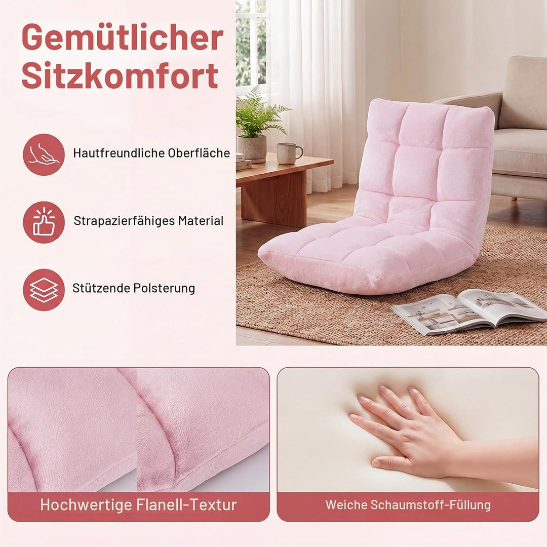 RELAX4LIFE Bodenstuhl Klappbar, Bodensessel mit Verstellbarer Rückenlehne &amp; Liegefunktion, Relaxsess