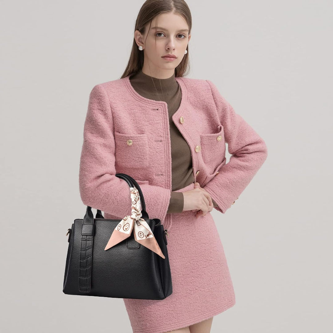 NICOLE & DORIS Damen Handtasche Modern Schultertaschen PU Leder Henkeltasche Elegante Frauen Umhänge