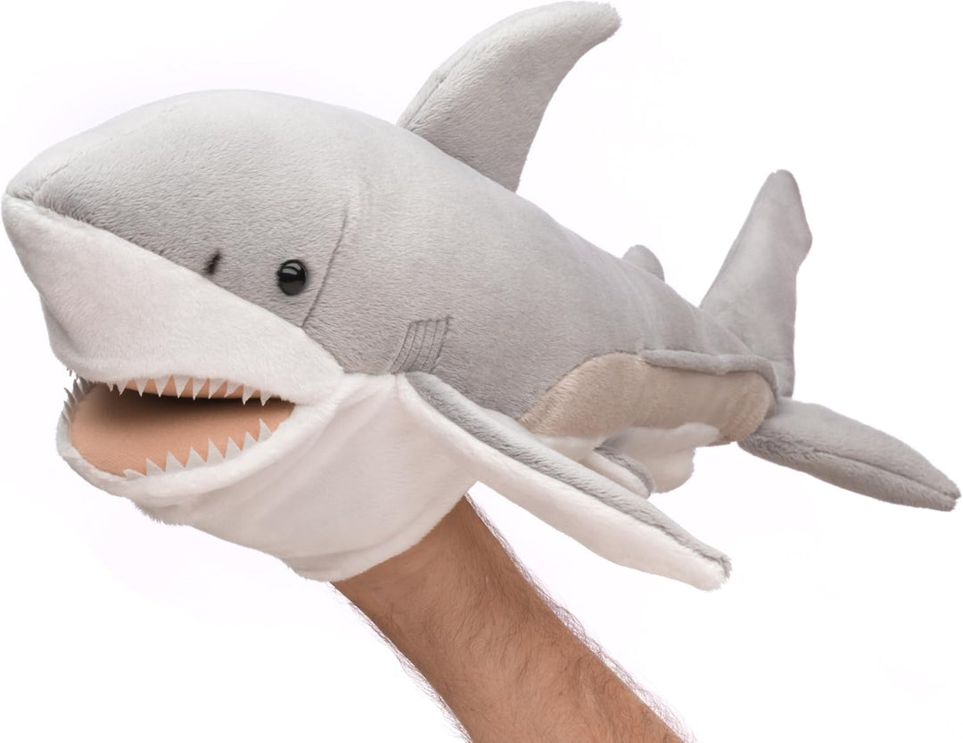 Uni-Toys - Handpuppe Weisser Hai - 50 cm (Länge) - Plüsch-Fisch - Plüschtier, Kuscheltier Weisser Ha