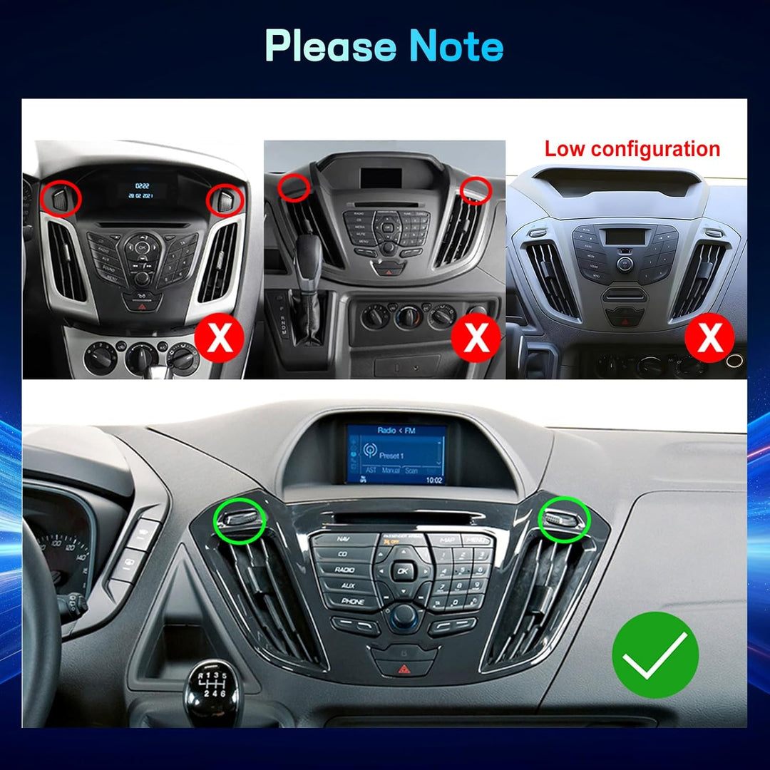Upgrade Autoradio für Ford Transit Tourneo Custom 2013–2021, 9 Zoll Android Radio 2+64G, Wireless Ca