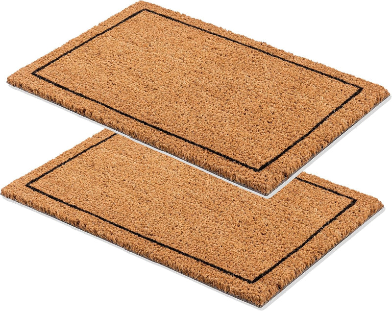 Carpido Fussmatte Kokos Rahmen Design – Sauberlauf 40x60 cm 2er Set – Türmatte Innen Bereich – antib
