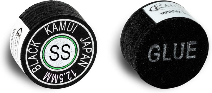 KAMUI Billardqueue-Spitze, laminiert, Schwarz, 1 Stück Super weich 12.5 mm, Super weich 12.5 mm