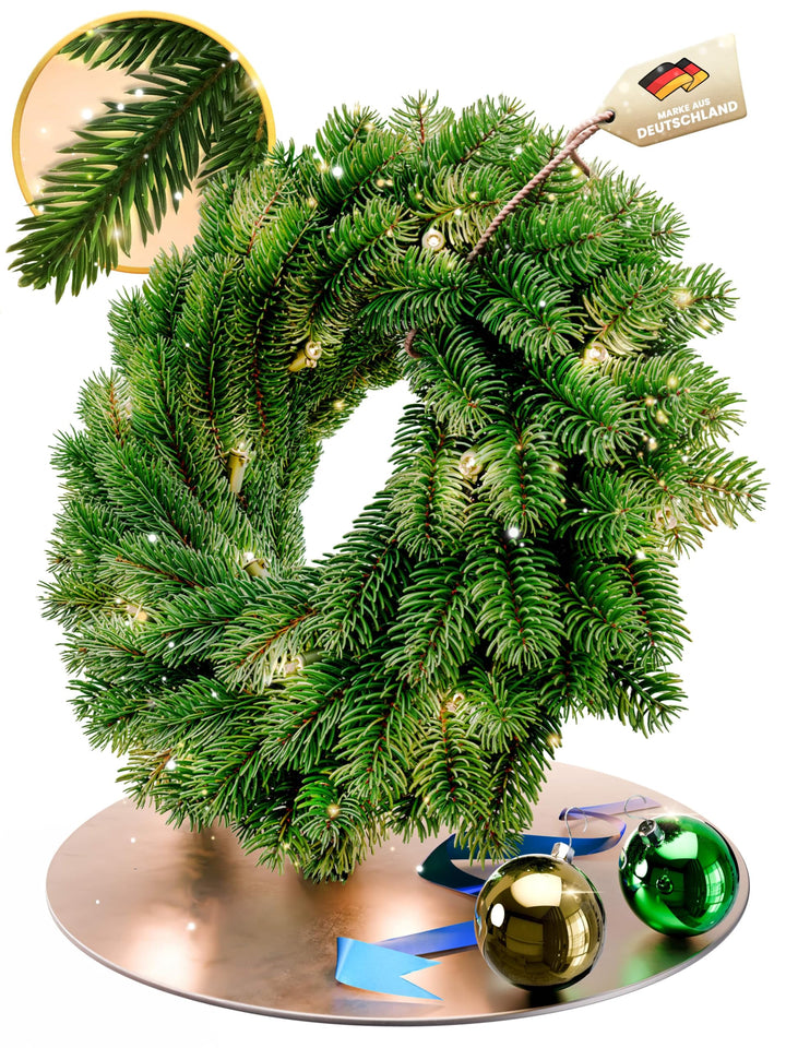 ArtiTree - Beleuchteter Weihnachtskranz für Tür - Adventskranz mit LED, Weihnachtsdeko für Aussen un
