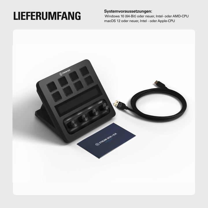 Elgato Stream Deck + XLR - Audio-Mixer & Controller, XLR-zu-USB-Mikrofon-Schnittstelle, Kompatibel m
