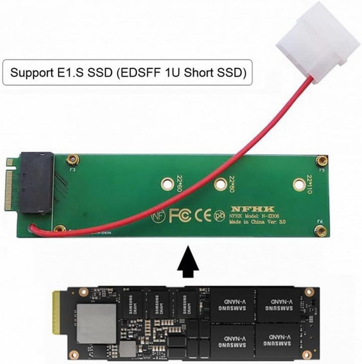 CY Adapterlineal 1U GEN-Z EDSFF kurz SSD 1C 4X E1.S auf NVMe NGFF M-Key 4X Host Carrier Adapter mit