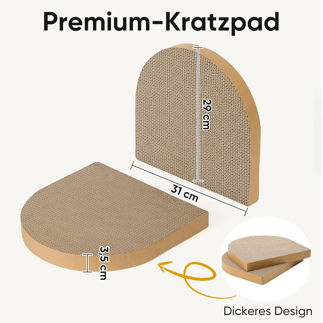 FUKUMARU 2er Set Ersatz-Kratzbrett für Katzen, Kratzpappe 60 x 31 cm (Dicke: 3.5 cm), hochwertige Kr