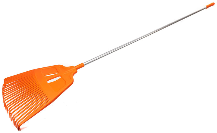 KOTARBAU® Fächerbesen 27 Zinken aus Kunsstoff mit Aluminiumstiel Aluminiumstiel 27 Zinken, Aluminium