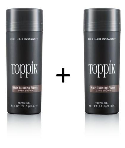 2 x TOPPIK 27,5 g. - Haarverdichter Streuhaar Schütthaar Hair Fibers Microhairs - Sparangebot!, Farb