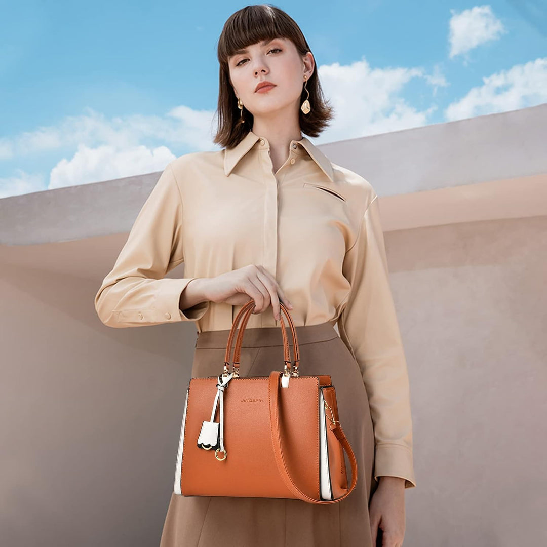 NICOLE &amp; DORIS Damen Handtasche Elegant Henkeltasche Leder Schultertasche Frauen Umhängetasche Multi