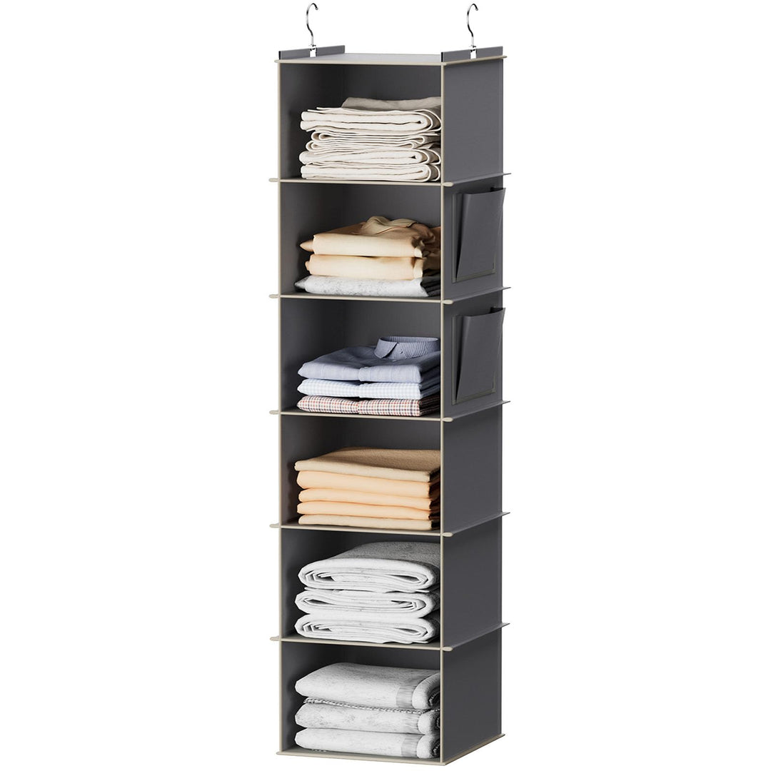YOUDENOVA Hängeregal Schrankorganizer Stabiler 6 Fächern Kleiderschrank Organizer Ordnungssystem Hän