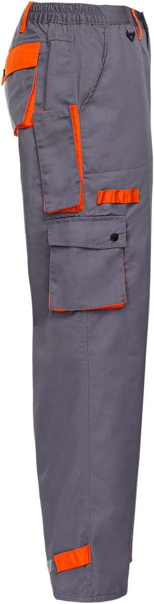 Stenso Desman Herren Arbeitshosen Bundhose - Cargohose - Grau/Orange 56, 56