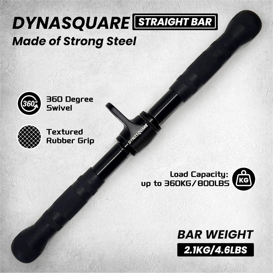 DYNASQUARE Lat Pull Down Attachments Drehbarer Reihengriff + V-Stange + gerade Stange + Trizepsseil,