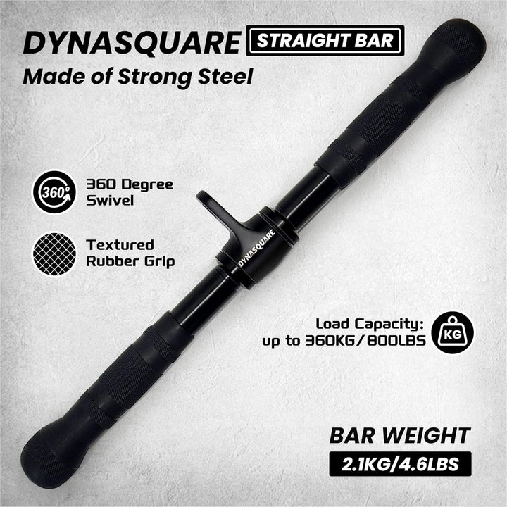 DYNASQUARE Lat Pull Down Attachments Drehbarer Reihengriff + V-Stange + gerade Stange + Trizepsseil,