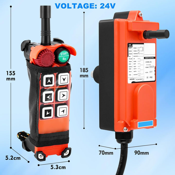 MXBAOHENG Drahtlose Kransteuerung 24V Hoist Fernbedienung Industrielle elektrische Hebezeuge Fernbed
