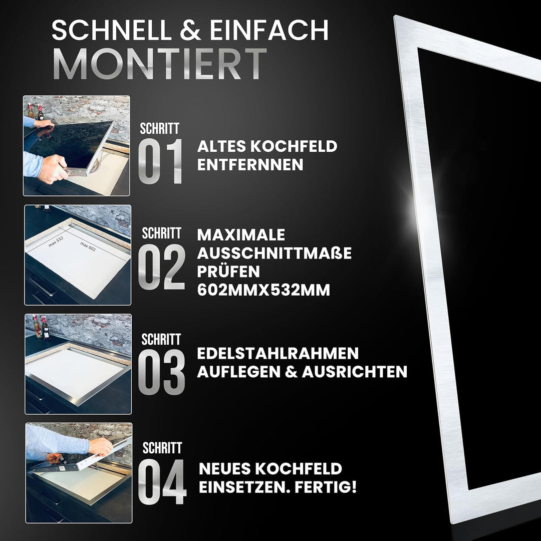 Adapterrahmen für Kochfelder - 100% passend für Ihr Kochfeld - Adapterrahmen Kochfeld/Kochfeld Rahme