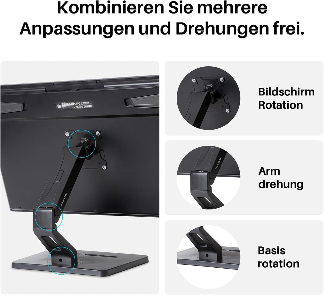 Huion ST500 Monitor Halterung, Ständer Kompatibel mit Kamvas 22 &amp; Plus, Kamvas Pro 24 (4K), Kamvas 2