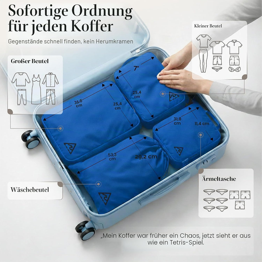 Deluxe-Kompressions-Verpackungswürfel für Reisen – maximiere den Platz im Gepäck mit patentiertem Hy