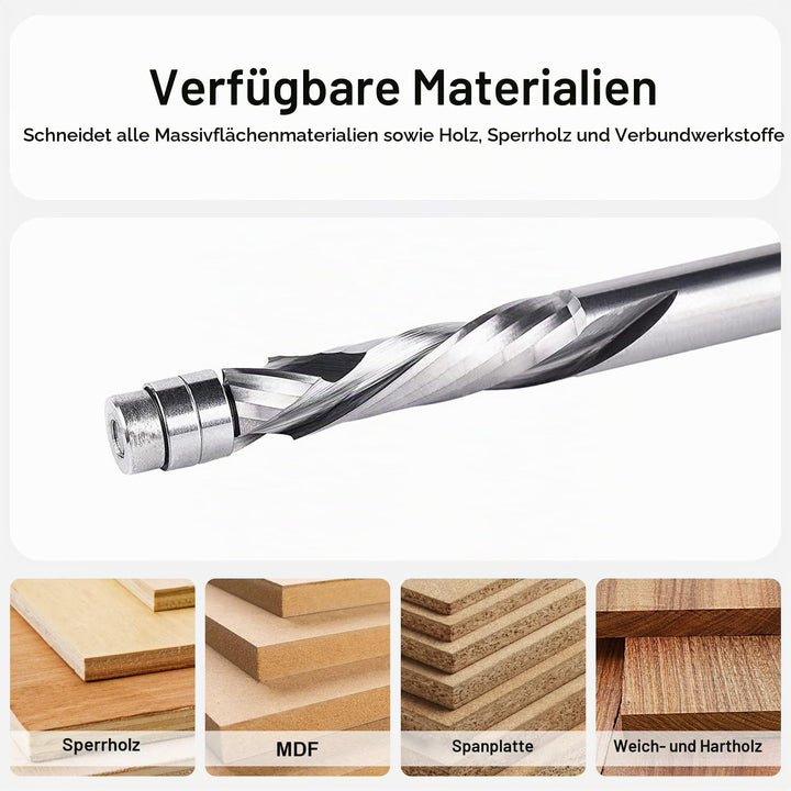 SpeTool Bündigfräser 8mm Schaft Up&amp;Down Kopierfräser für Oberfräse Kompressions 32mm Schnittlänge Ex