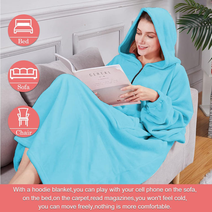 Kuscheldecke Mit Ärmeln Und Taschen TV Decke Flanell Übergrosse Tragbare Mikrofaser Sherpa-Decke Für