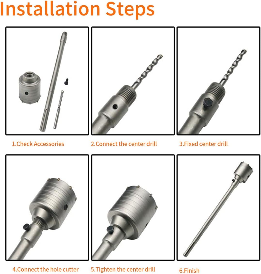 Meccion Lochsäge Hohl Bohrkrone 35mm mit SDS Plus Adapter 110 mm und Zentrierbohrer, Dosensenker Ham