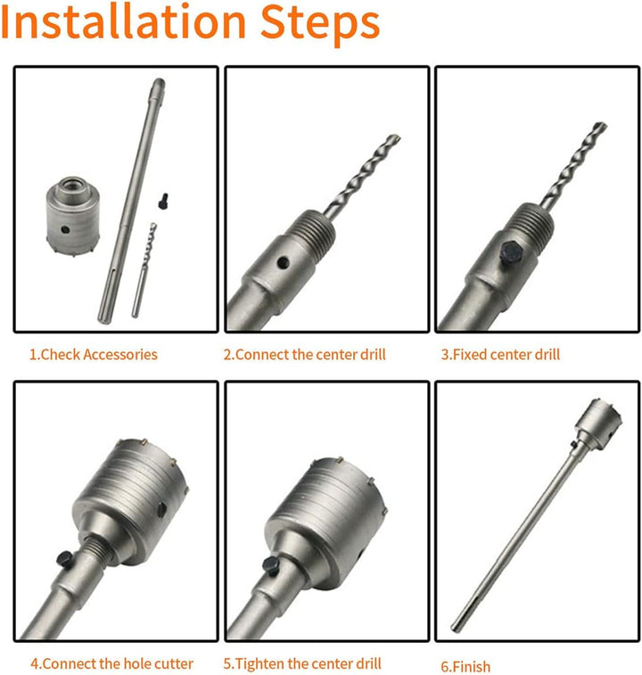 Meccion Lochsäge Hohl Bohrkrone 35mm mit SDS Plus Adapter 110 mm und Zentrierbohrer, Dosensenker Ham
