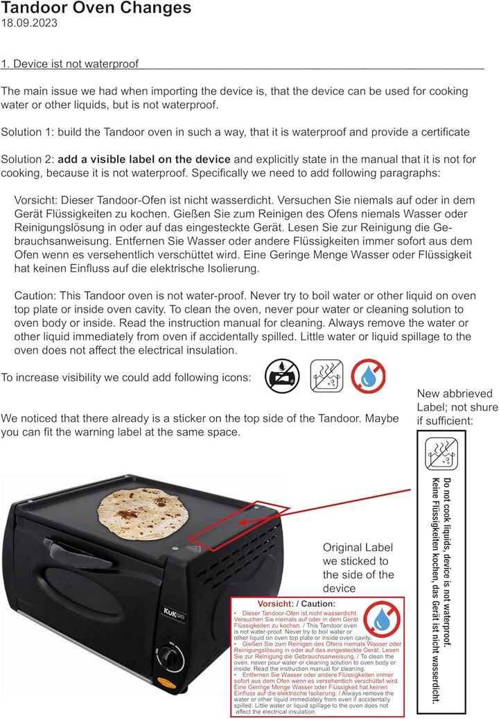 Elektrischer Tandoor Ofen mit Backblech