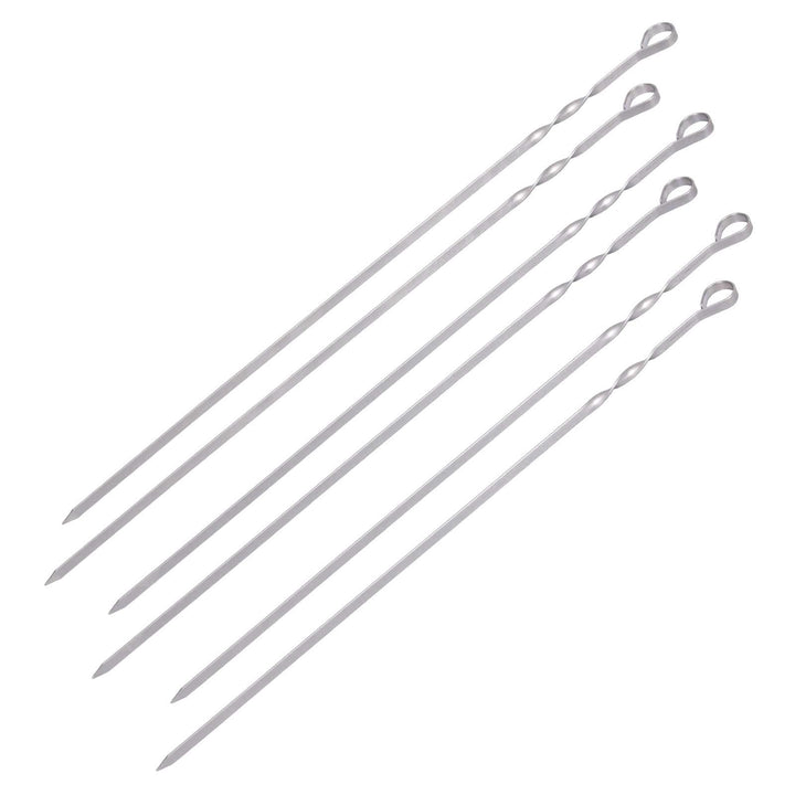 Monolith Classic Schaschlik-Spiesse Grill Drehspiess Edelstahl Silber 7 Stück 62 cm Skewer Grillzube