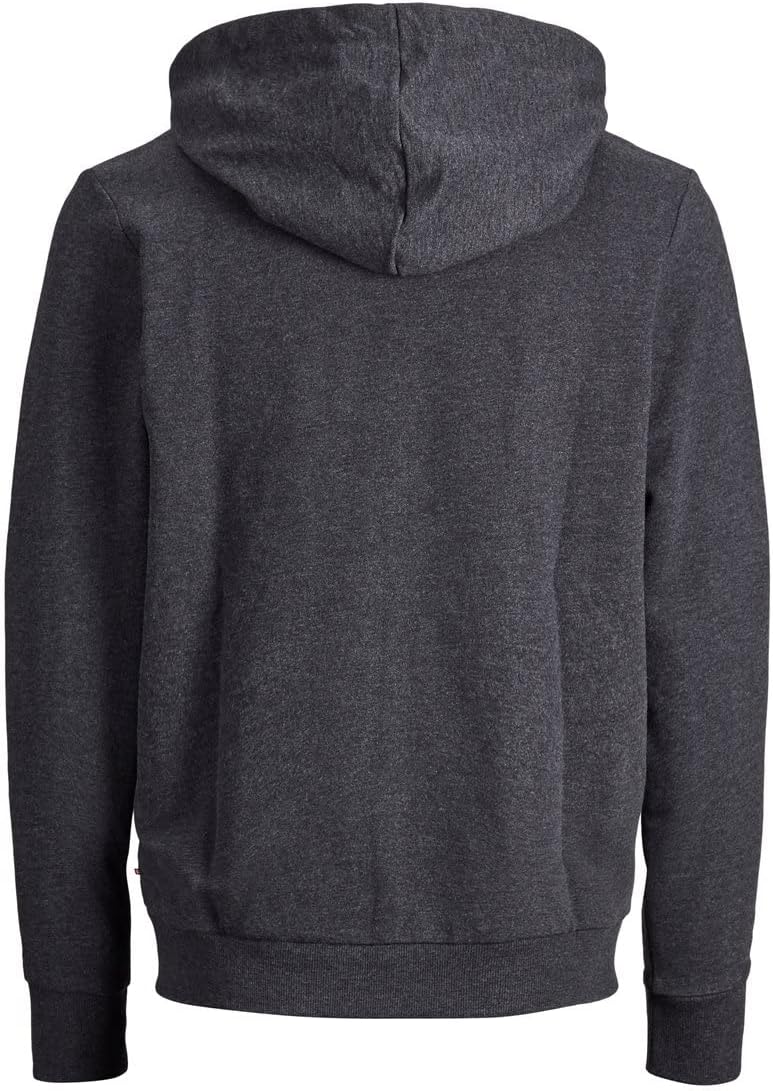JACK & JONES Hoody Herren mit Kapuze S Grau (Dark Grey Melange Fit:reg Fit - Melange), S Grau (Dark