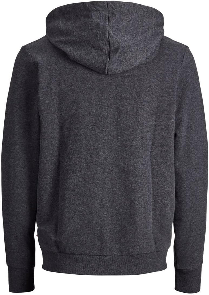 JACK & JONES Hoody Herren mit Kapuze S Grau (Dark Grey Melange Fit:reg Fit - Melange), S Grau (Dark