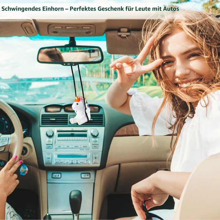 VIPbuy 100% handgemachtes hölzernes schwingendes Einhorn Auto hängendes Ornament - Niedliches handge