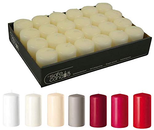 Hochwertige Stumpenkerzen - Adventskerzen/Wachskerzen/Kerzenpaket (Wollweiss, XS &amp; Schlank: Höhe 7cm
