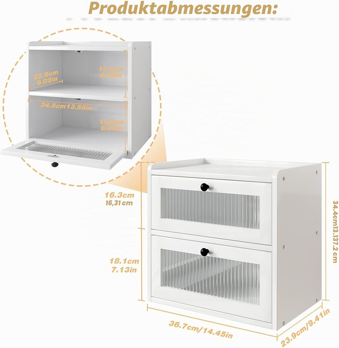 Brotkasten Holz, 2 Etagen Gross Brotbox mit Belüftungsloch, Längere Frische & Einfache Pflege, Küche