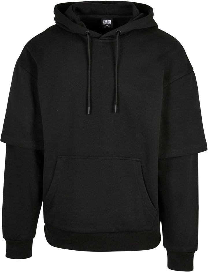 Urban Classics Herren Oversized Doublesleeve Hoody M Schwarz, M Schwarz
