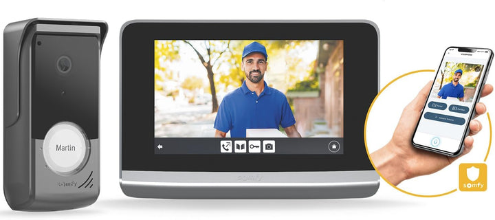 Somfy 1871265 - Video-Türsprechanlage V500 WLAN | vernetzte Gegensprechanlage | 7-Zoll-Touchscreen |